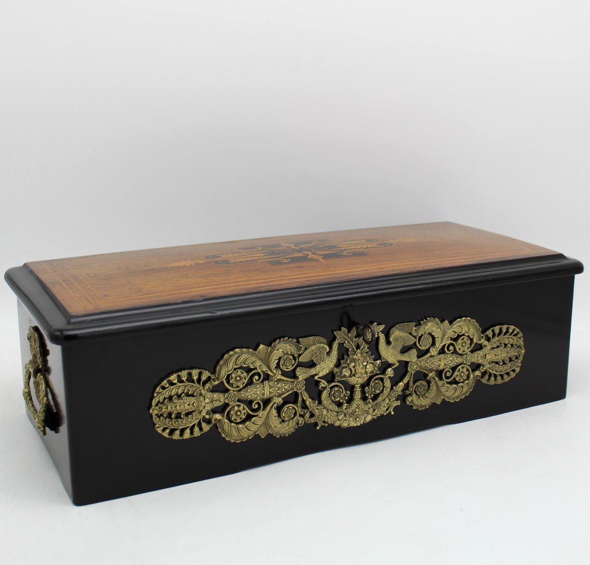 Ancien Coffret Boîte à bijoux d'époque Napoleon III en marqueterie - 19ème-photo-3