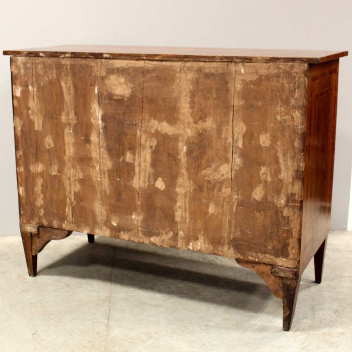 Antique Chest Of Drawers Dresser In Walnut And Marquetry - Italy 18th Tarsia Rolo-photo-8