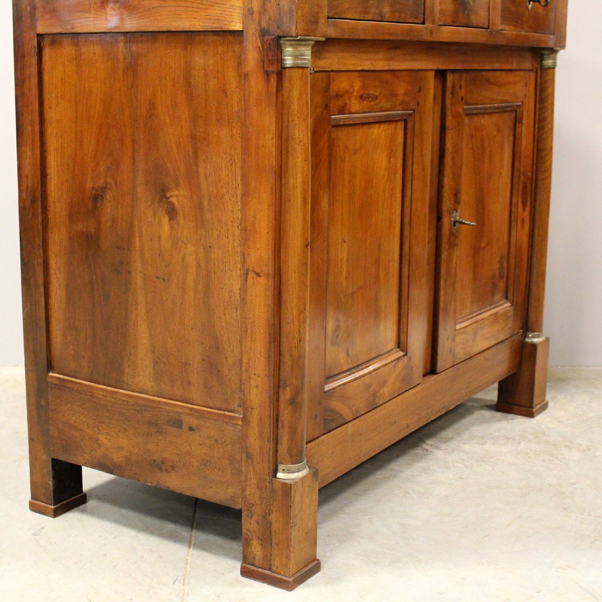 Antique Empire Sideboard Dresser Cabinet Cupboard Buffet In Walnut - 19th-photo-5