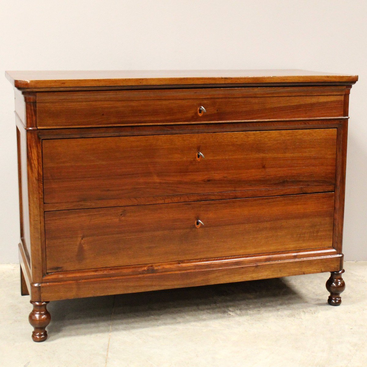 Antique Charles X Chest Of Drawers In Walnut - Italy 19th-photo-2