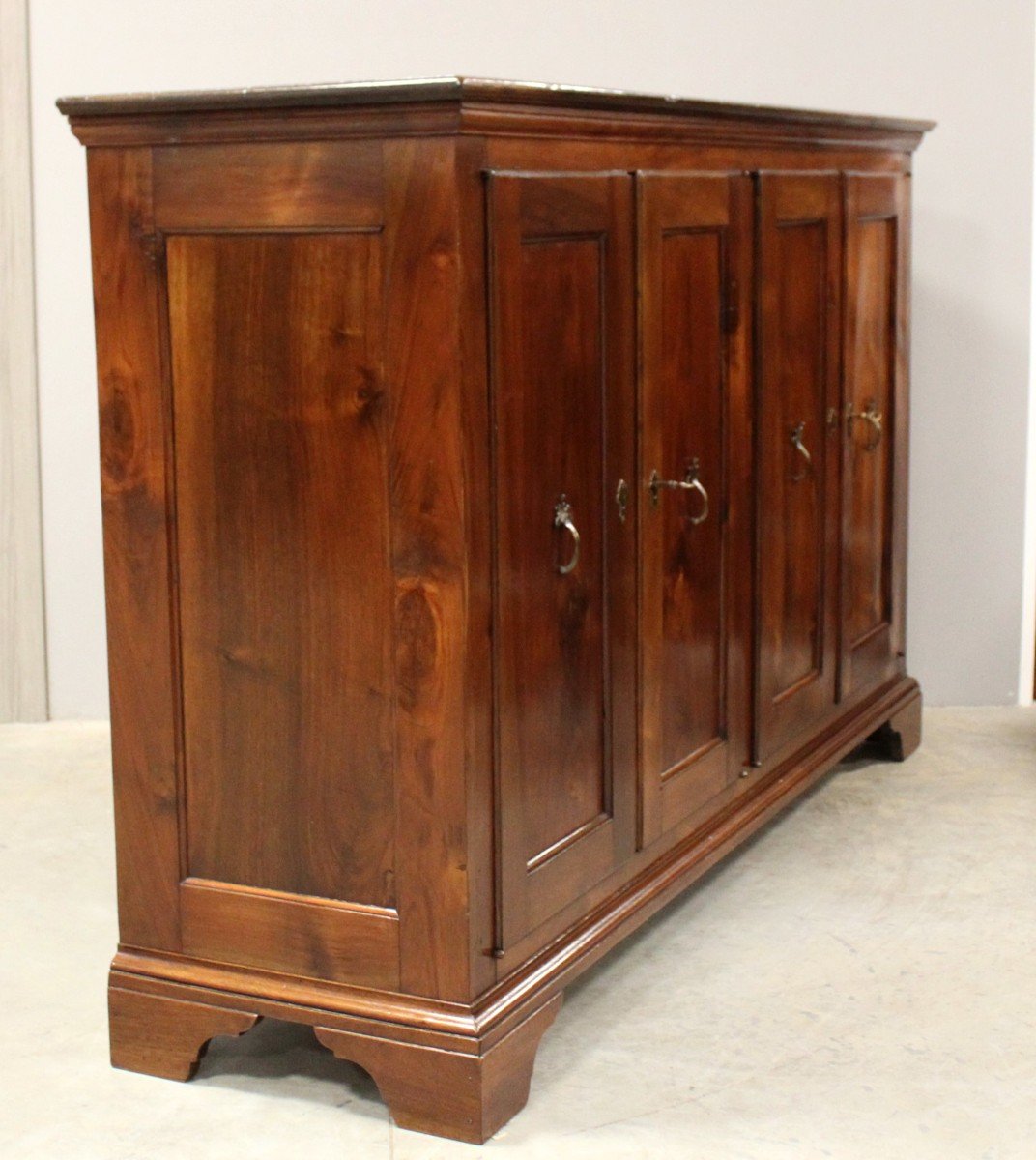 Ancien Enfilade Buffet à 4 portes en noyer (185 cm) - Italie 18ème-photo-1