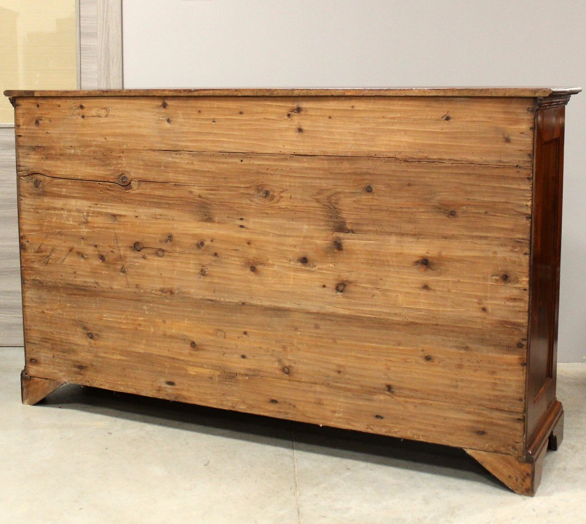 Ancien Enfilade Buffet à 4 portes en noyer (185 cm) - Italie 18ème-photo-8