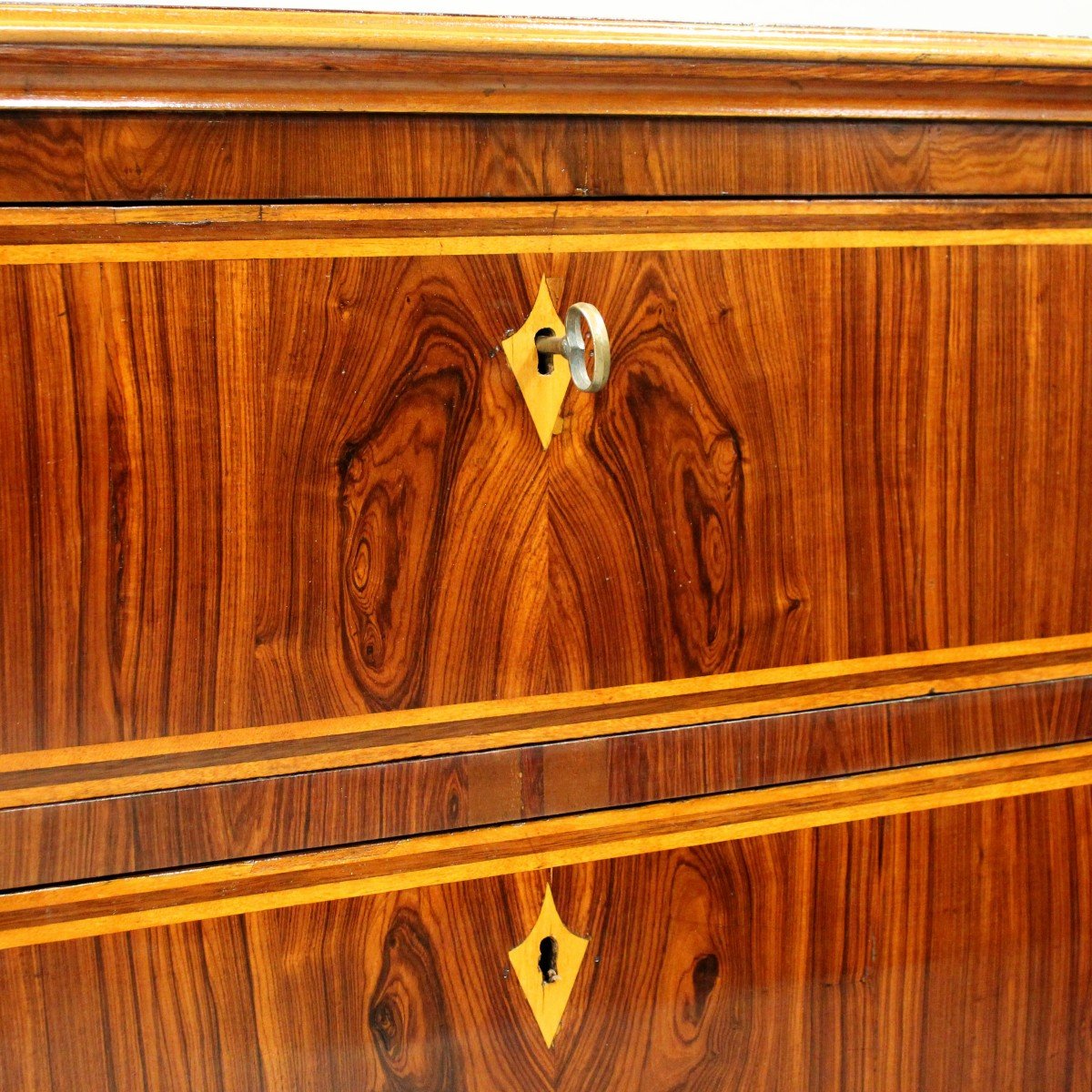 Antique Louis XV Chest Of Drawers In Rosewood And Marquetry - Italy 18th-photo-6