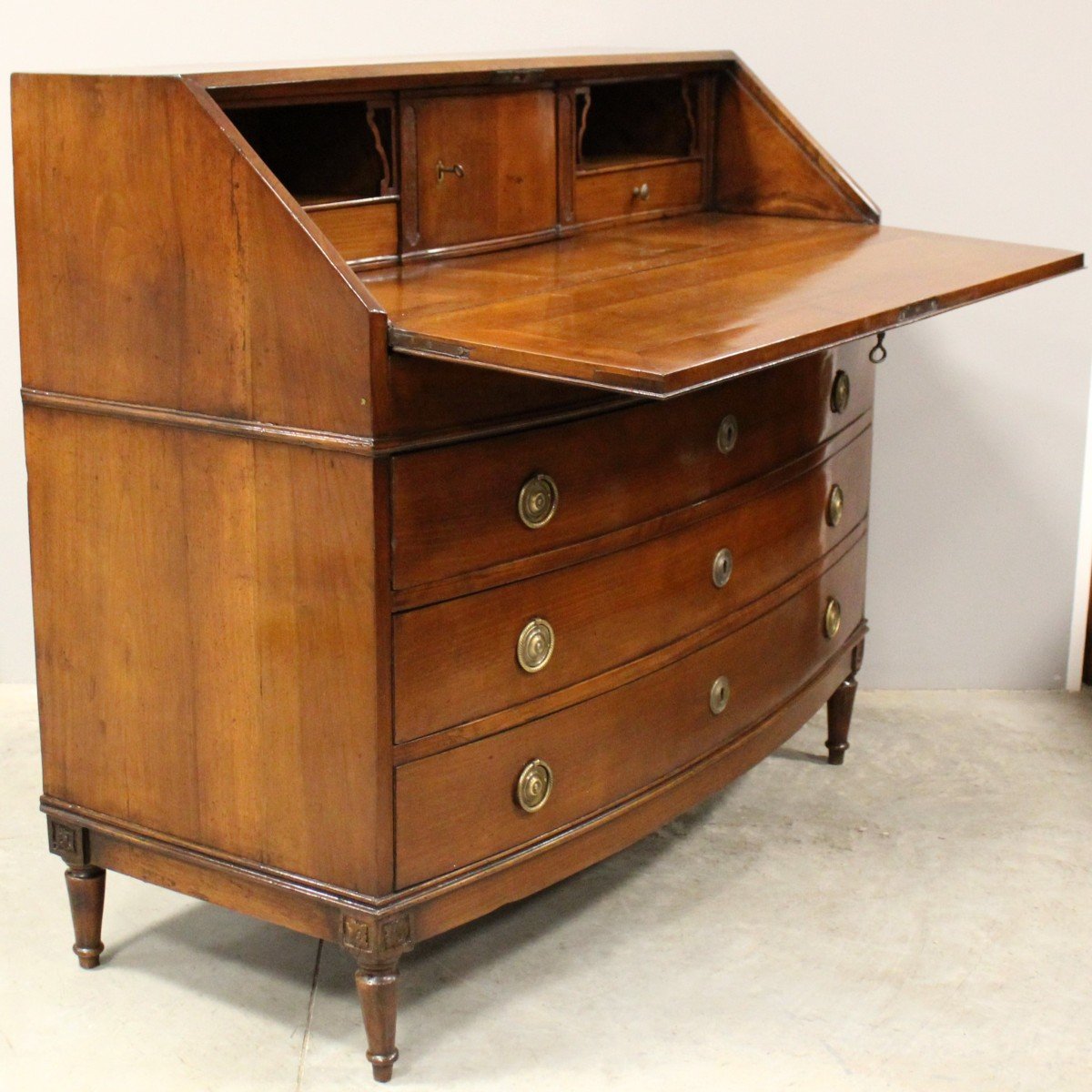 Antique Louis XVI Secretaire In Walnut - Italy 18th-photo-3