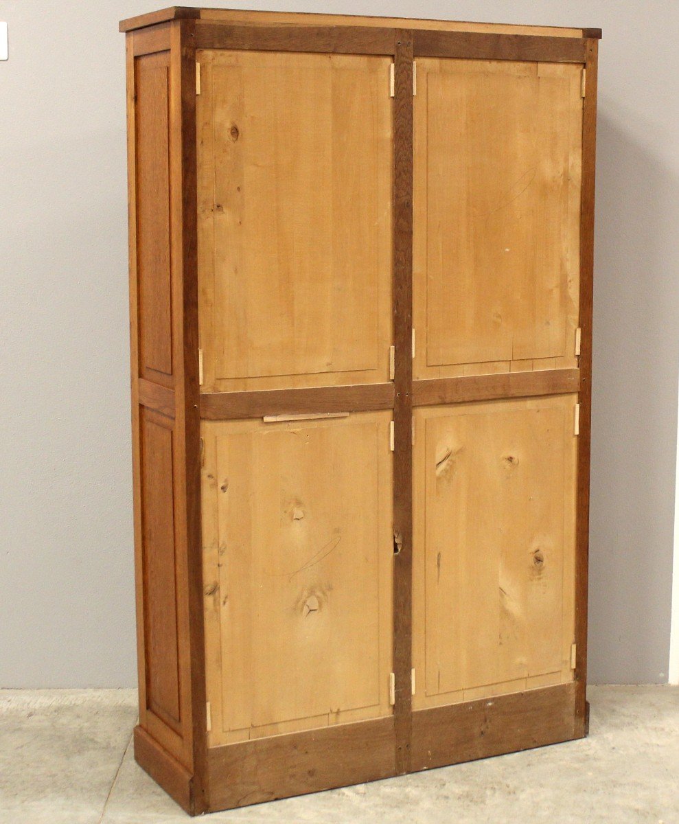 Antique Binder Rolling Curtain Filing Cabinet In Oak -photo-5