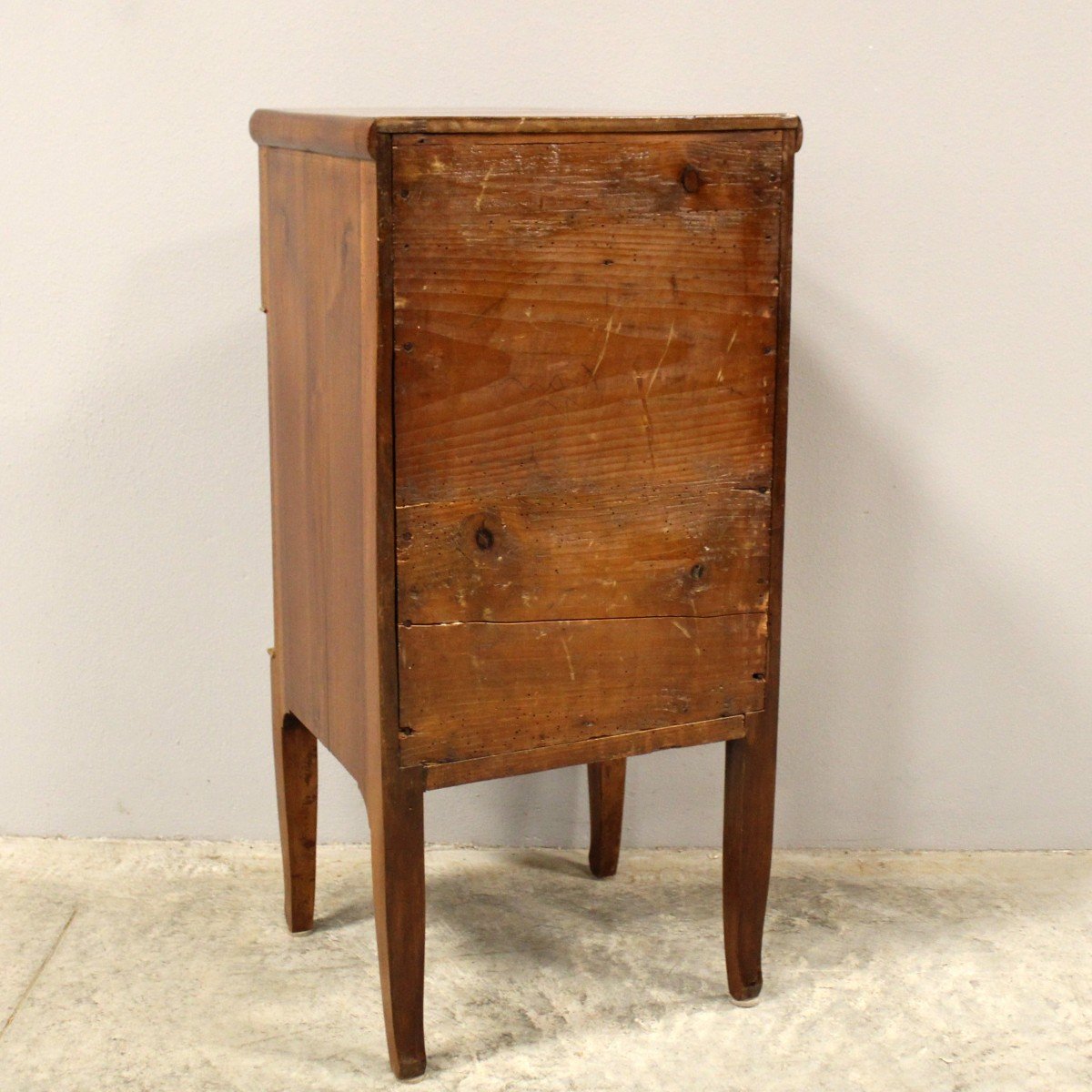 Antique Directoire Bedside Nightstand Table In Walnut - Italy 18th-photo-8