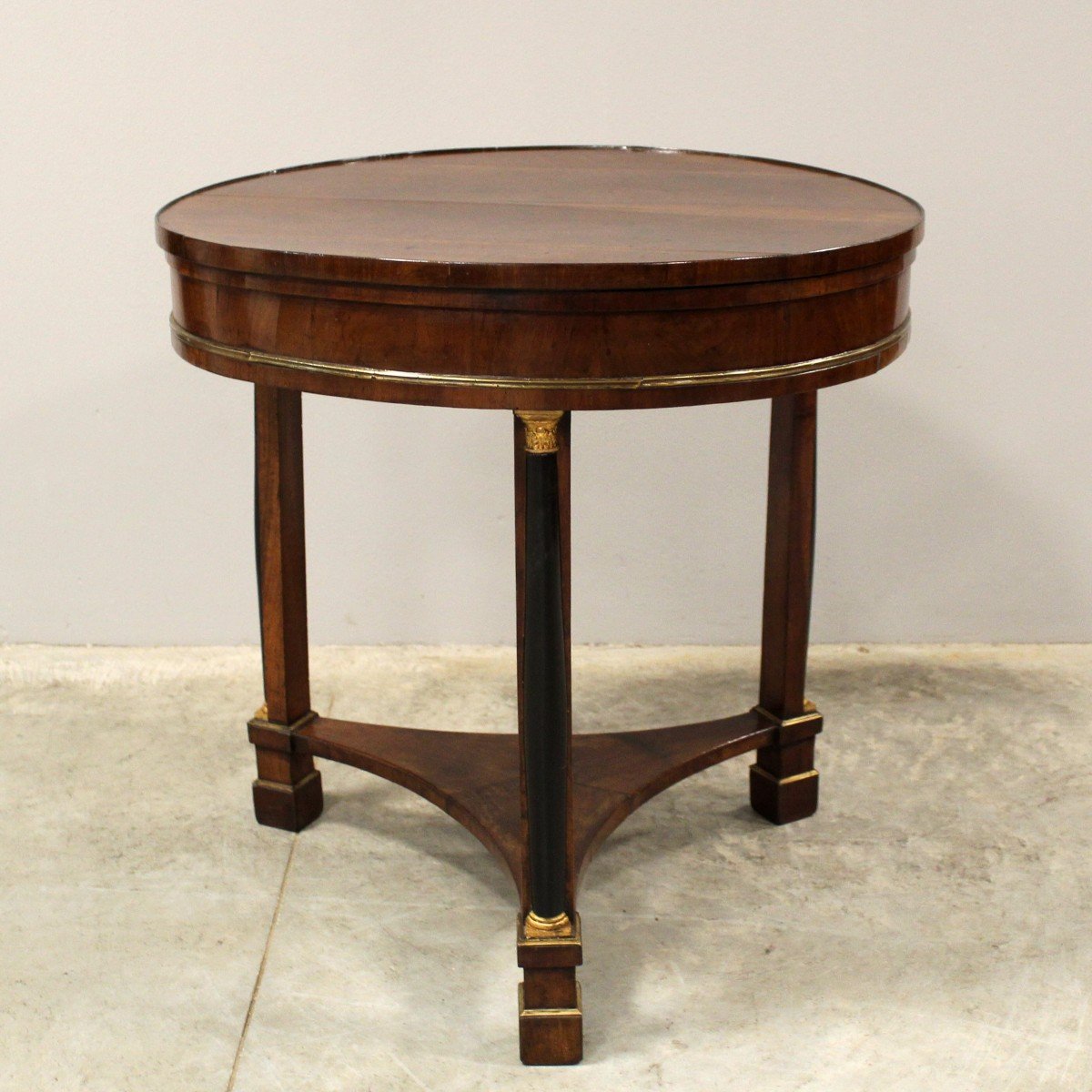 Antique Empire Table In Walnut - Italy 19th-photo-4