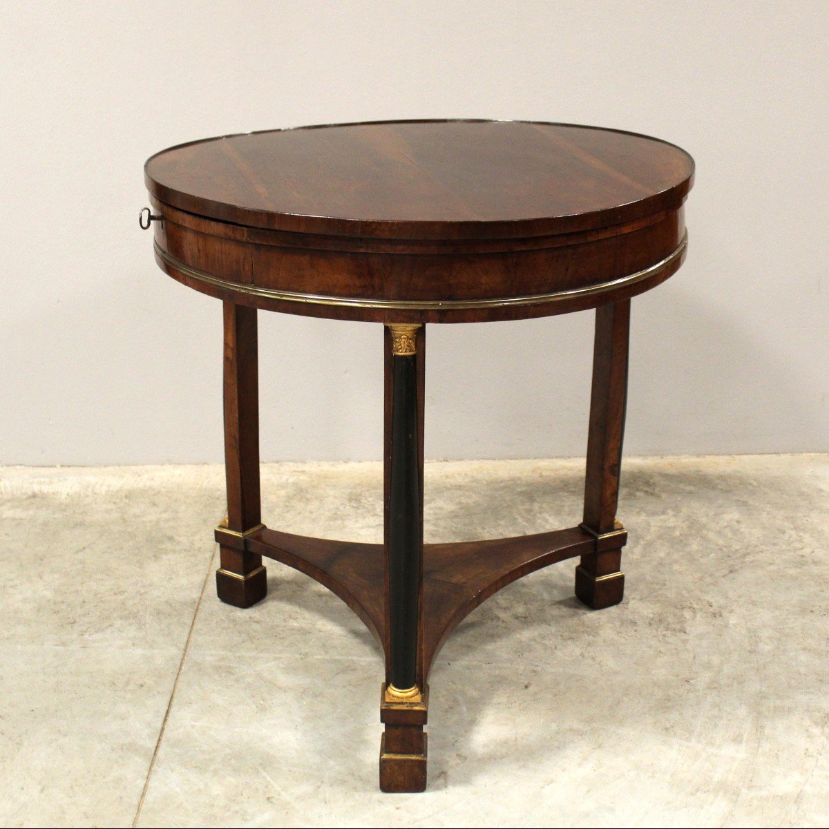 Antique Empire Table In Walnut - Italy 19th-photo-1