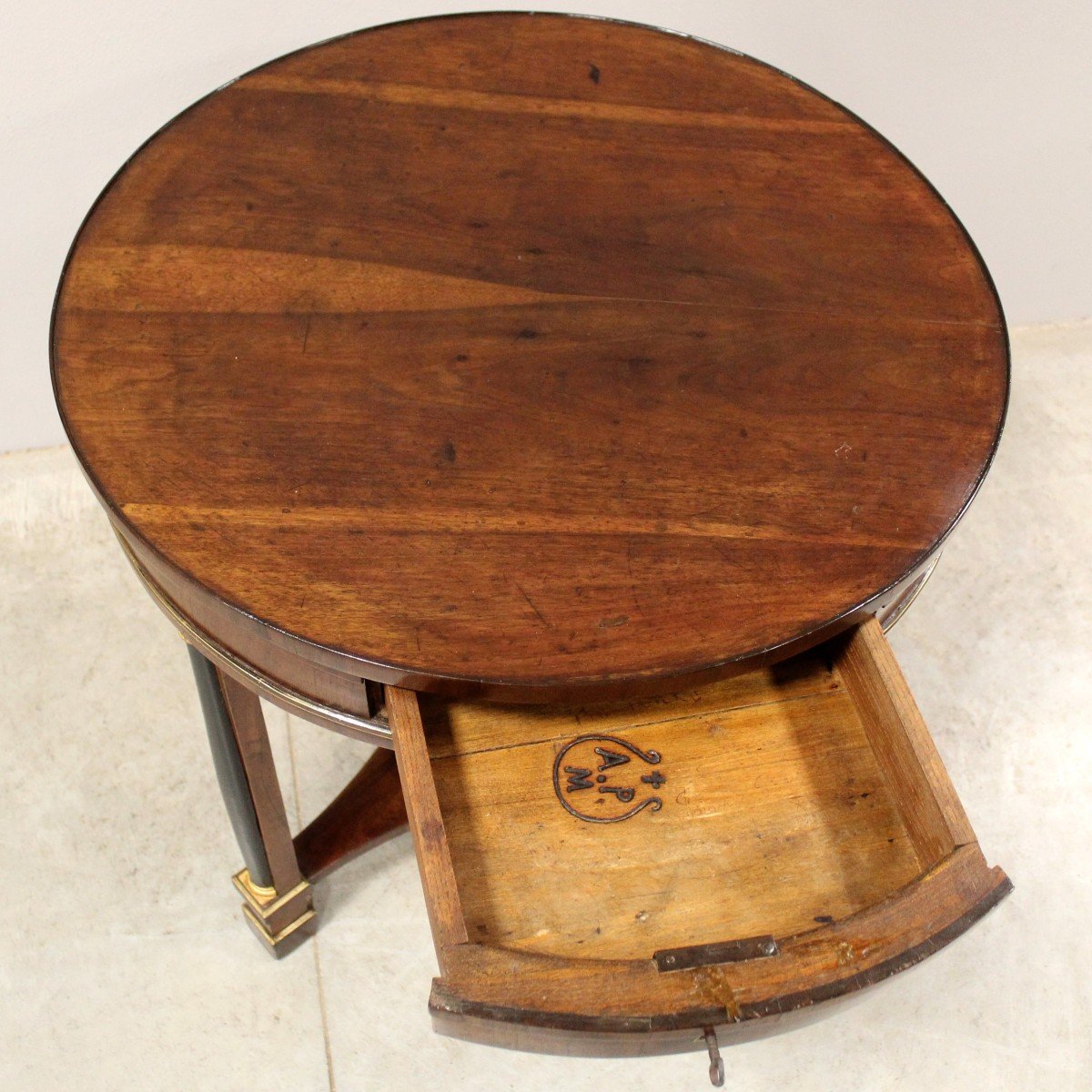 Antique Empire Table In Walnut - Italy 19th-photo-5