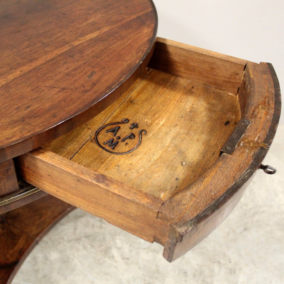 Antique Empire Table In Walnut - Italy 19th-photo-6