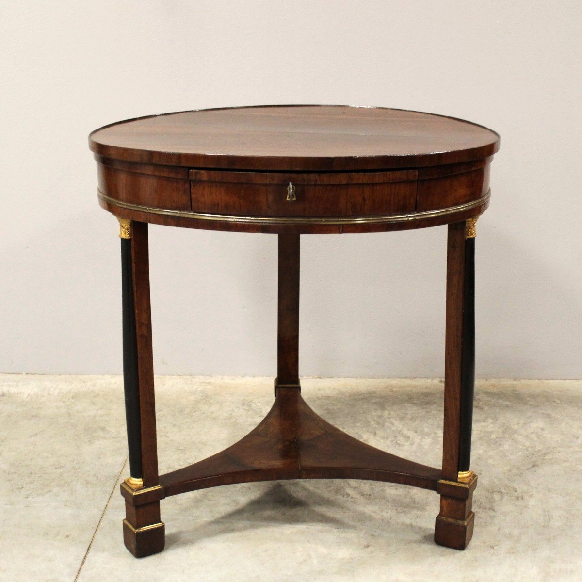 Antique Empire Table In Walnut - Italy 19th