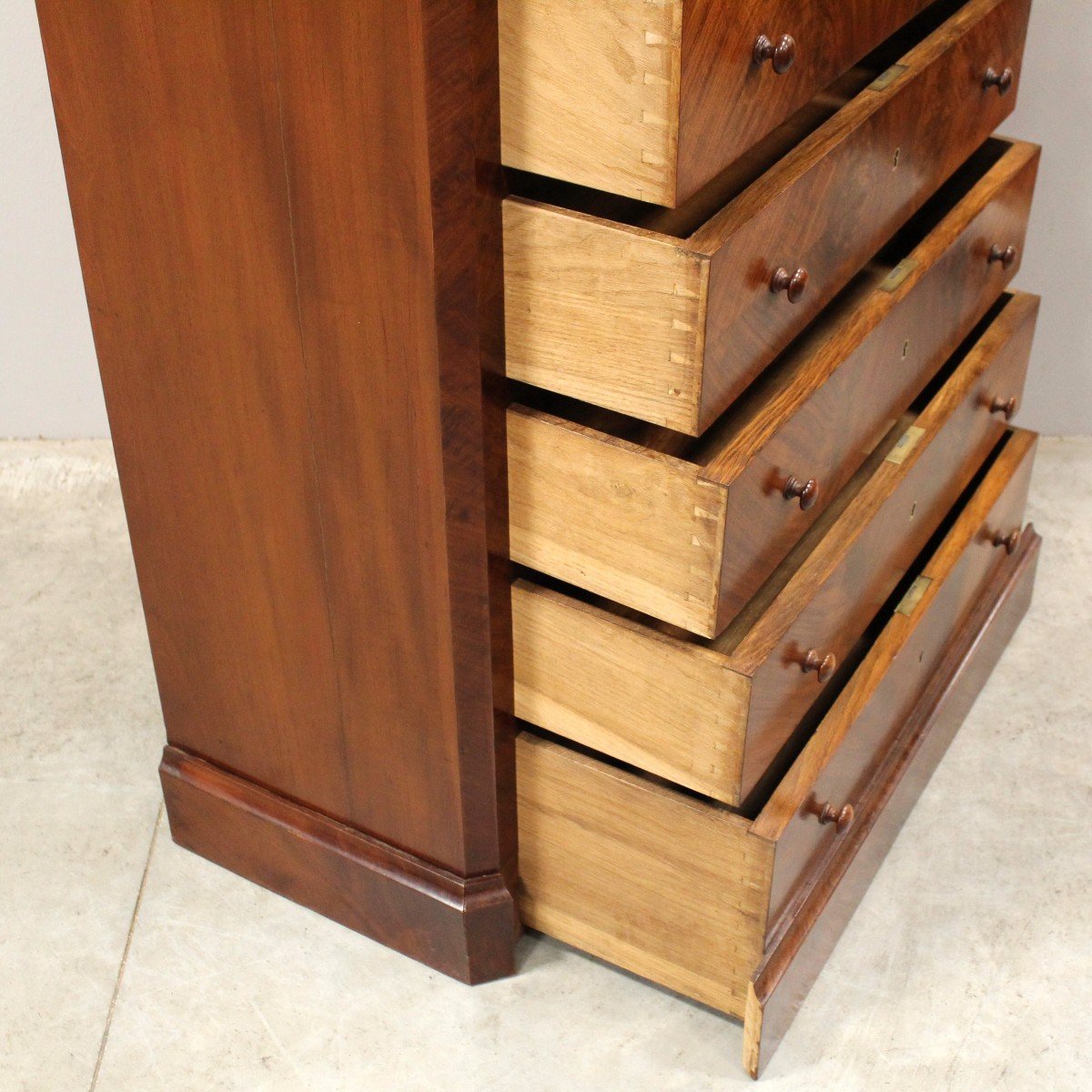 Antique Weekly Chest Of Drawers In Mahogany - 19th-photo-4