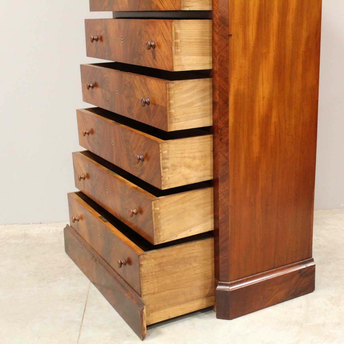 Antique Weekly Chest Of Drawers In Mahogany - 19th-photo-5