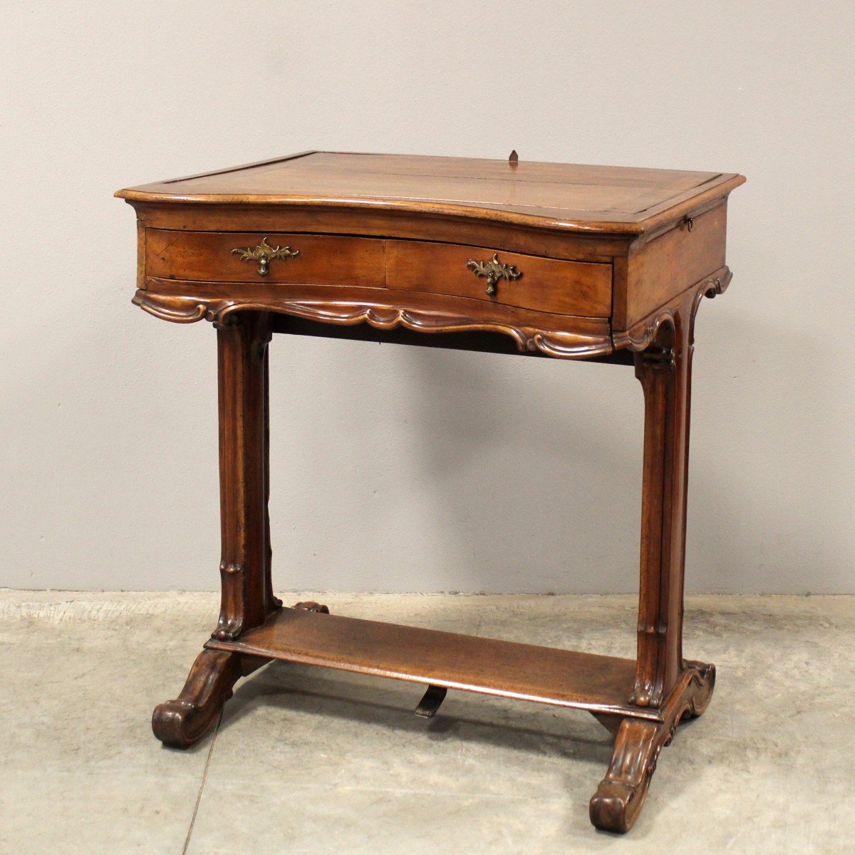 Antique Table Writing Desk Lectern In Walnut - 19th-photo-2