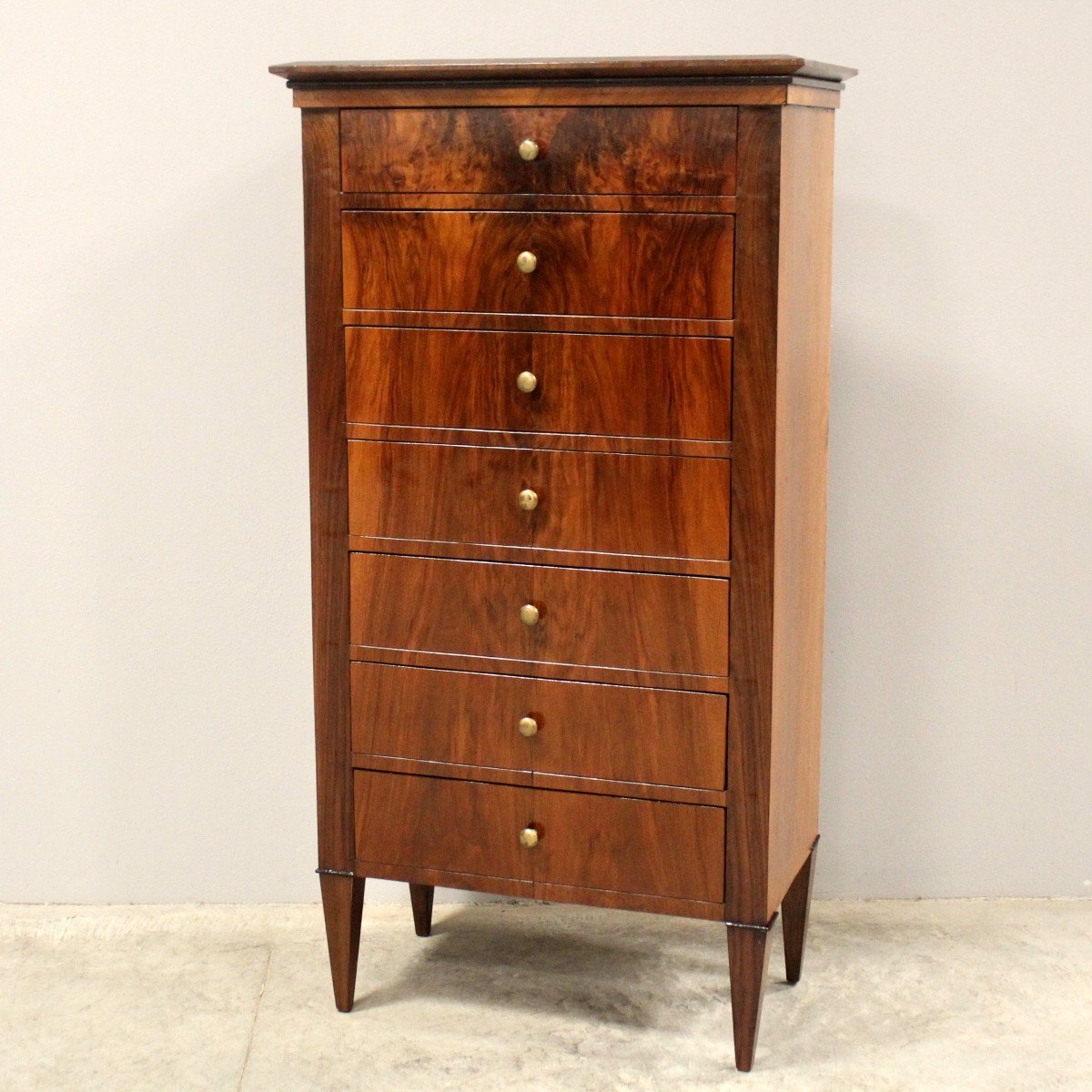 Antique Weekly Chest Of Drawers In Walnut - Italy 19th-photo-2