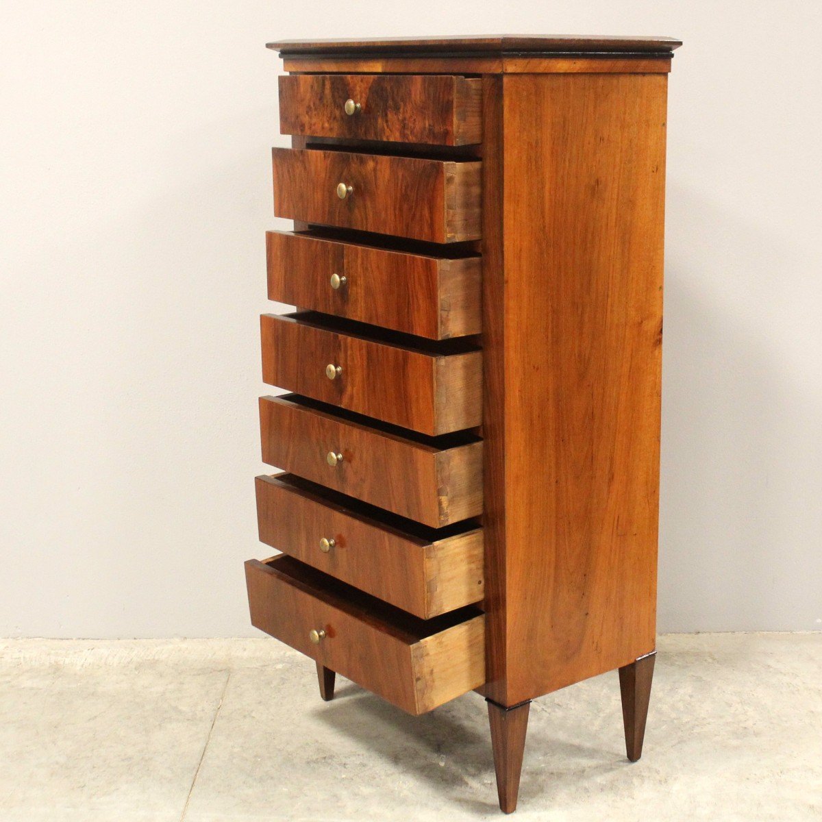Antique Weekly Chest Of Drawers In Walnut - Italy 19th-photo-2