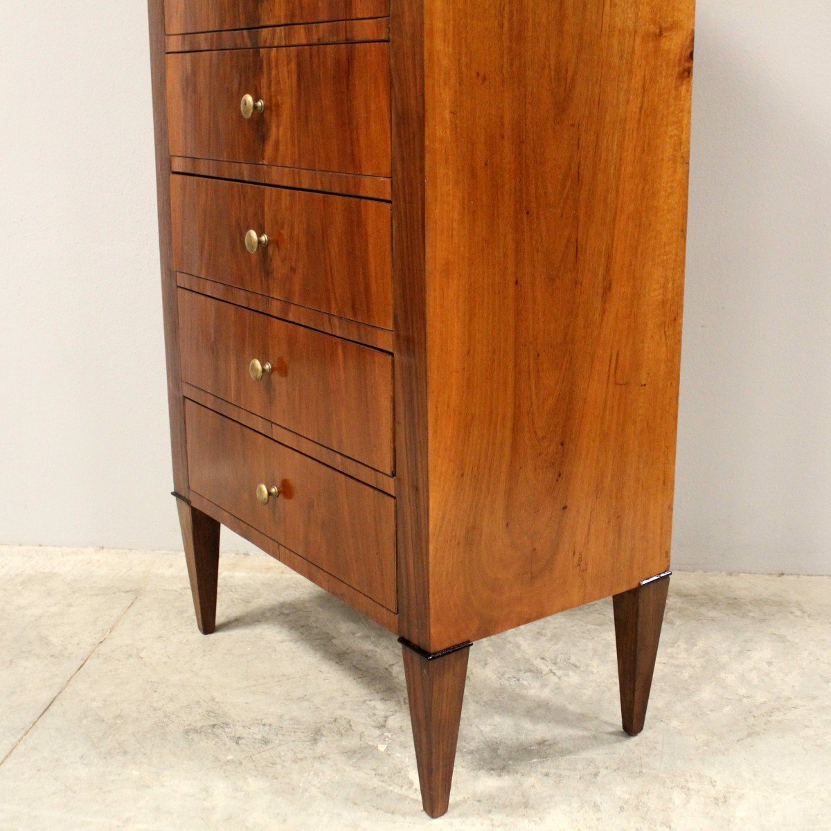 Antique Weekly Chest Of Drawers In Walnut - Italy 19th-photo-5