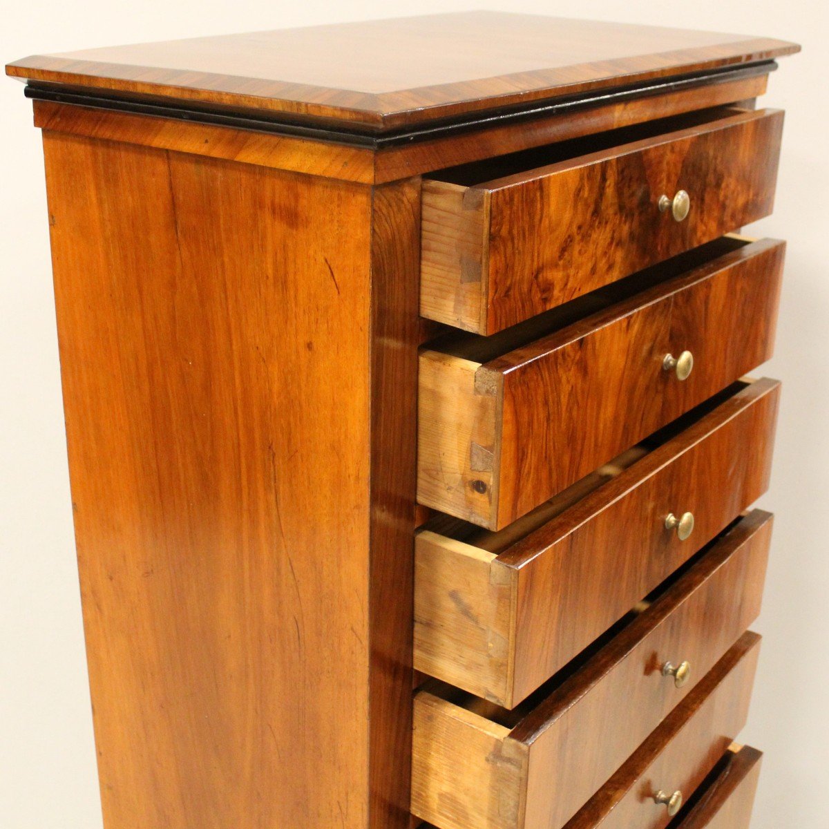 Antique Weekly Chest Of Drawers In Walnut - Italy 19th-photo-6