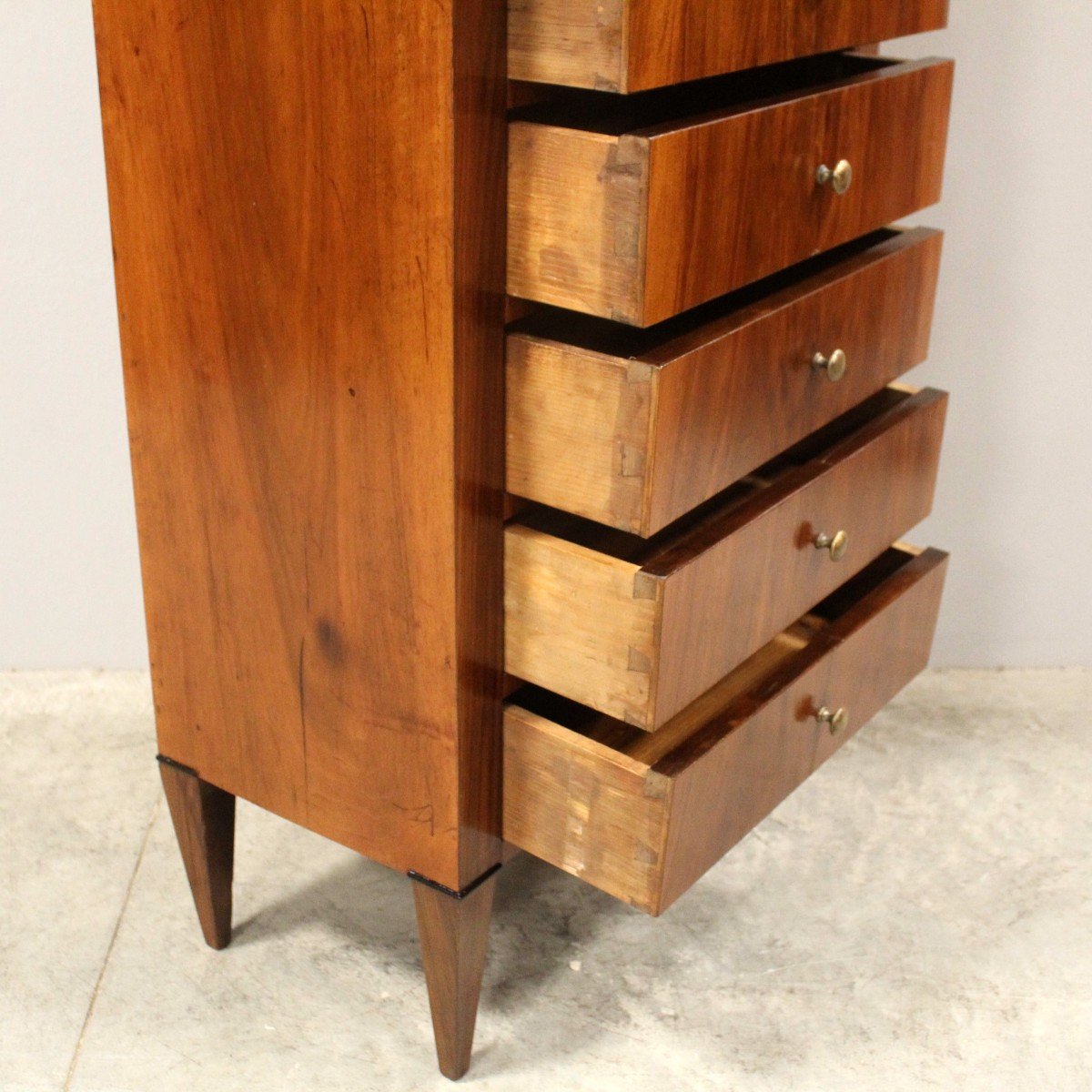 Antique Weekly Chest Of Drawers In Walnut - Italy 19th-photo-7