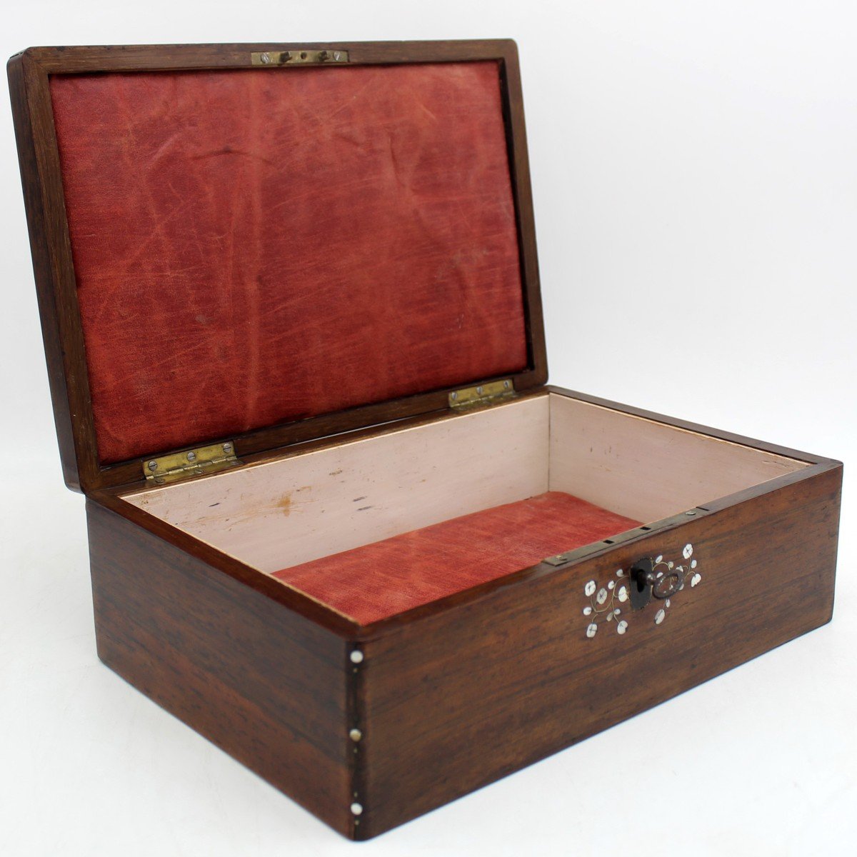 Antique Napoleon III Jewelry Box In Palissandre Marquetry Mother-of-pearl - 19th-photo-5