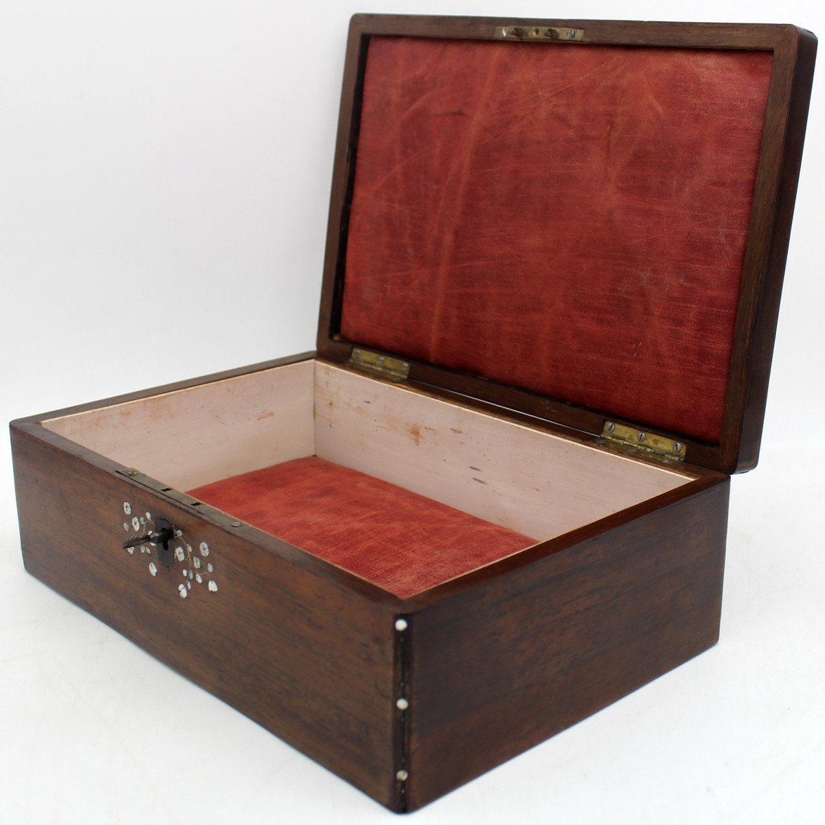 Antique Napoleon III Jewelry Box In Palissandre Marquetry Mother-of-pearl - 19th-photo-6
