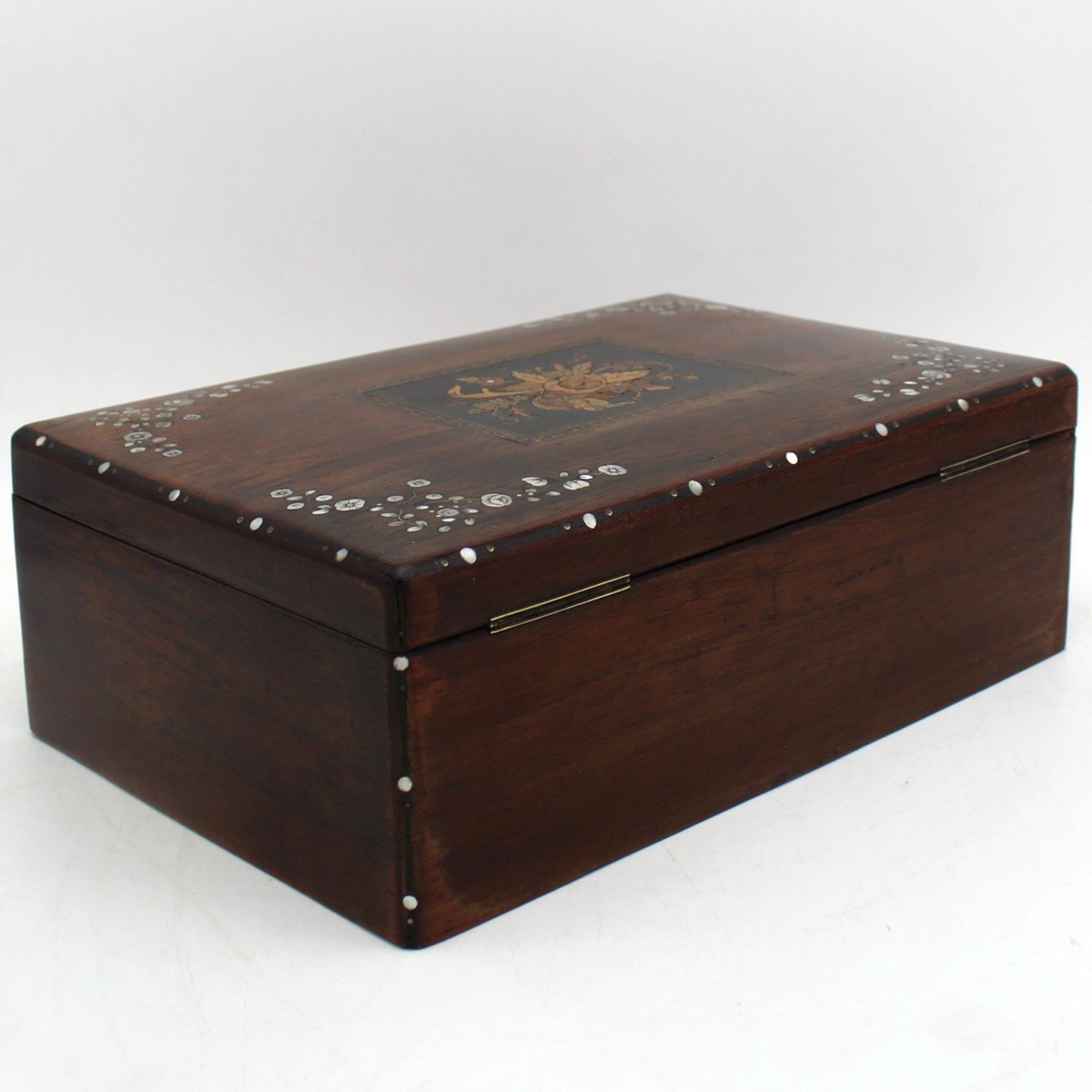 Antique Napoleon III Jewelry Box In Palissandre Marquetry Mother-of-pearl - 19th-photo-7