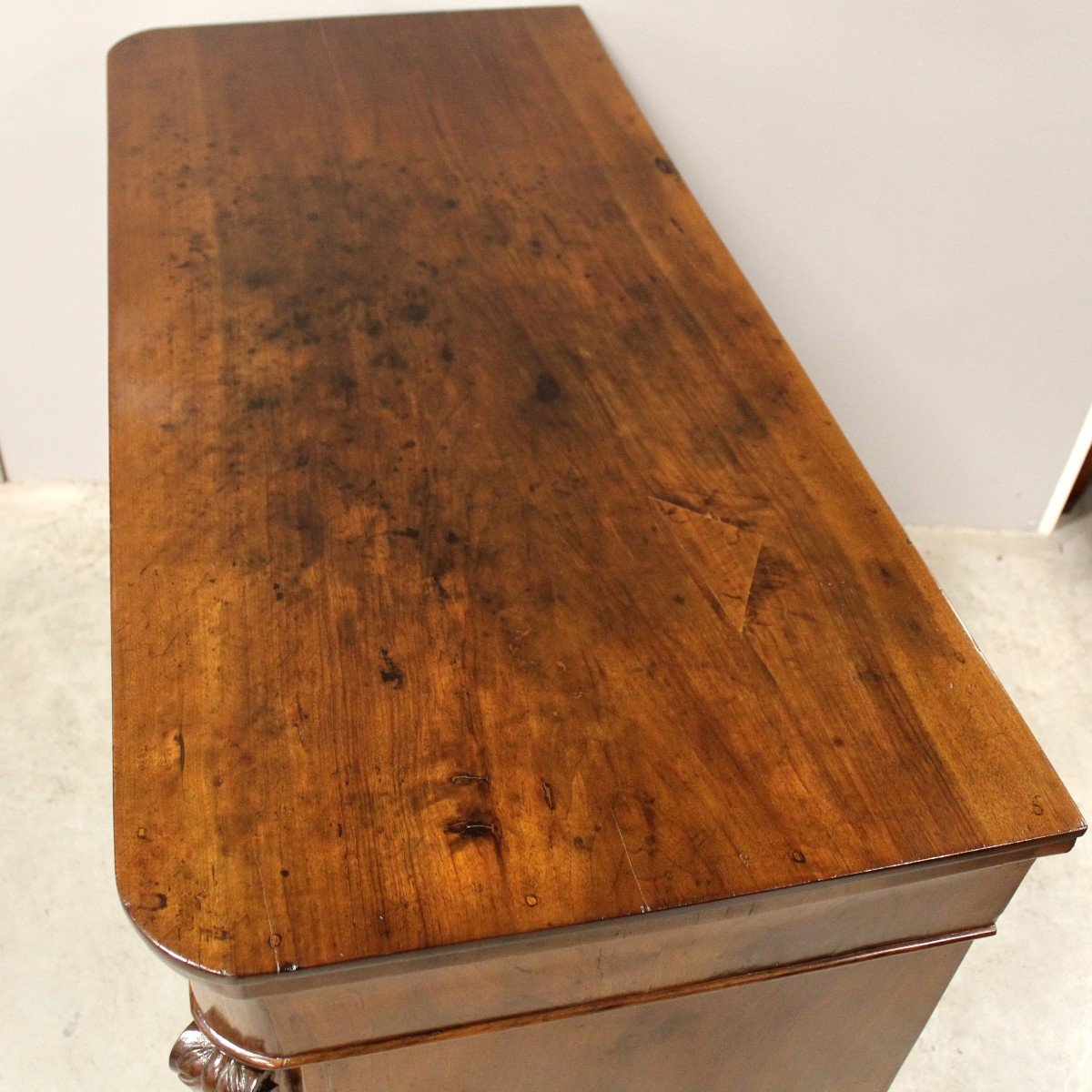 Ancien commode d'époque Louis Philippe en noyer - Italie 19ème-photo-4