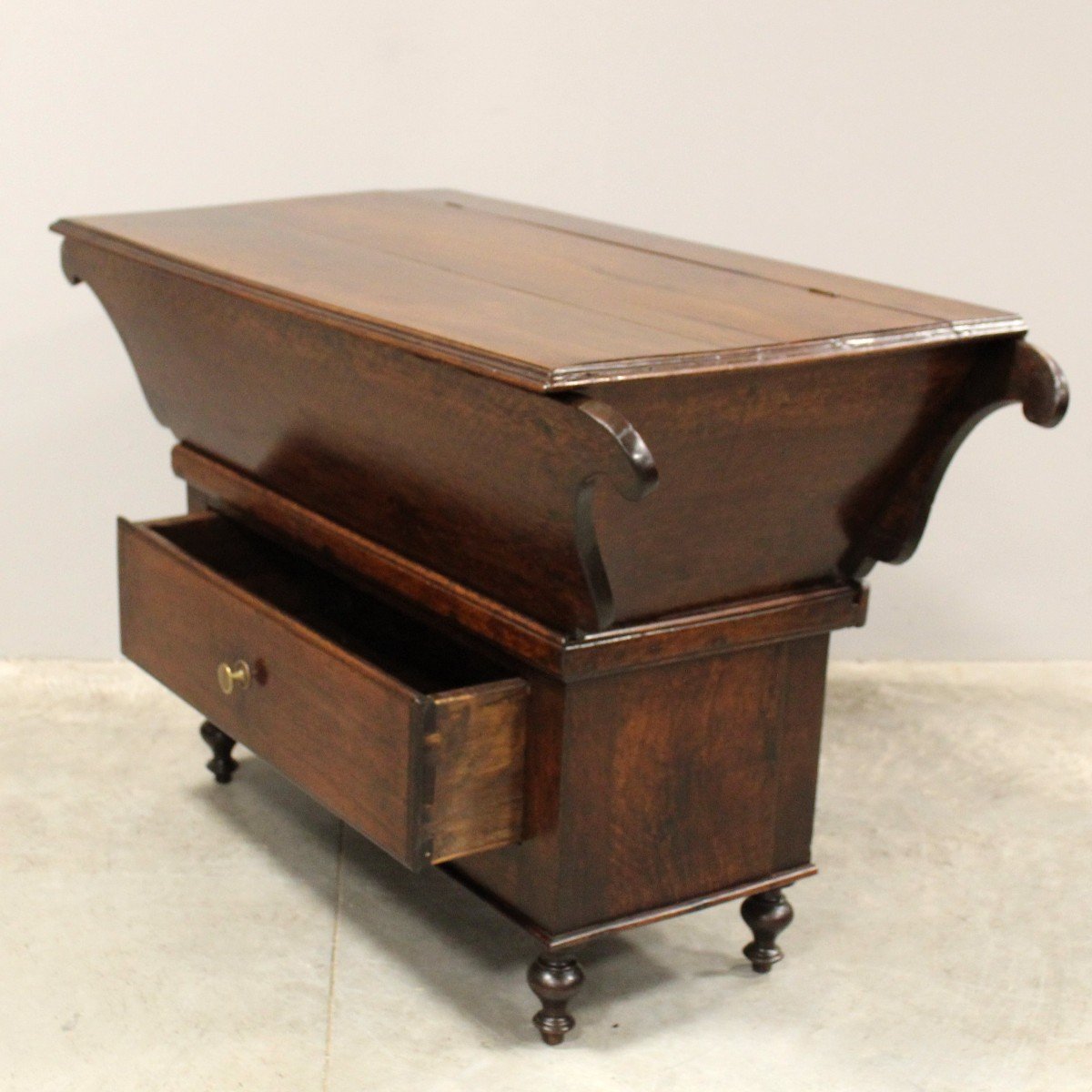 Antique Cupboard-chest Of Drawer In Walnut - Italy 19th-photo-4