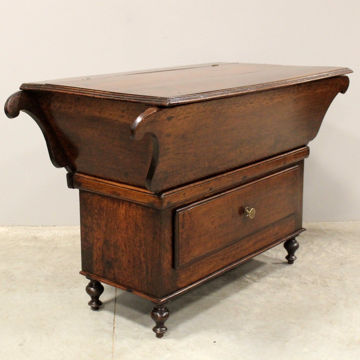 Antique Cupboard-chest Of Drawer In Walnut - Italy 19th-photo-1