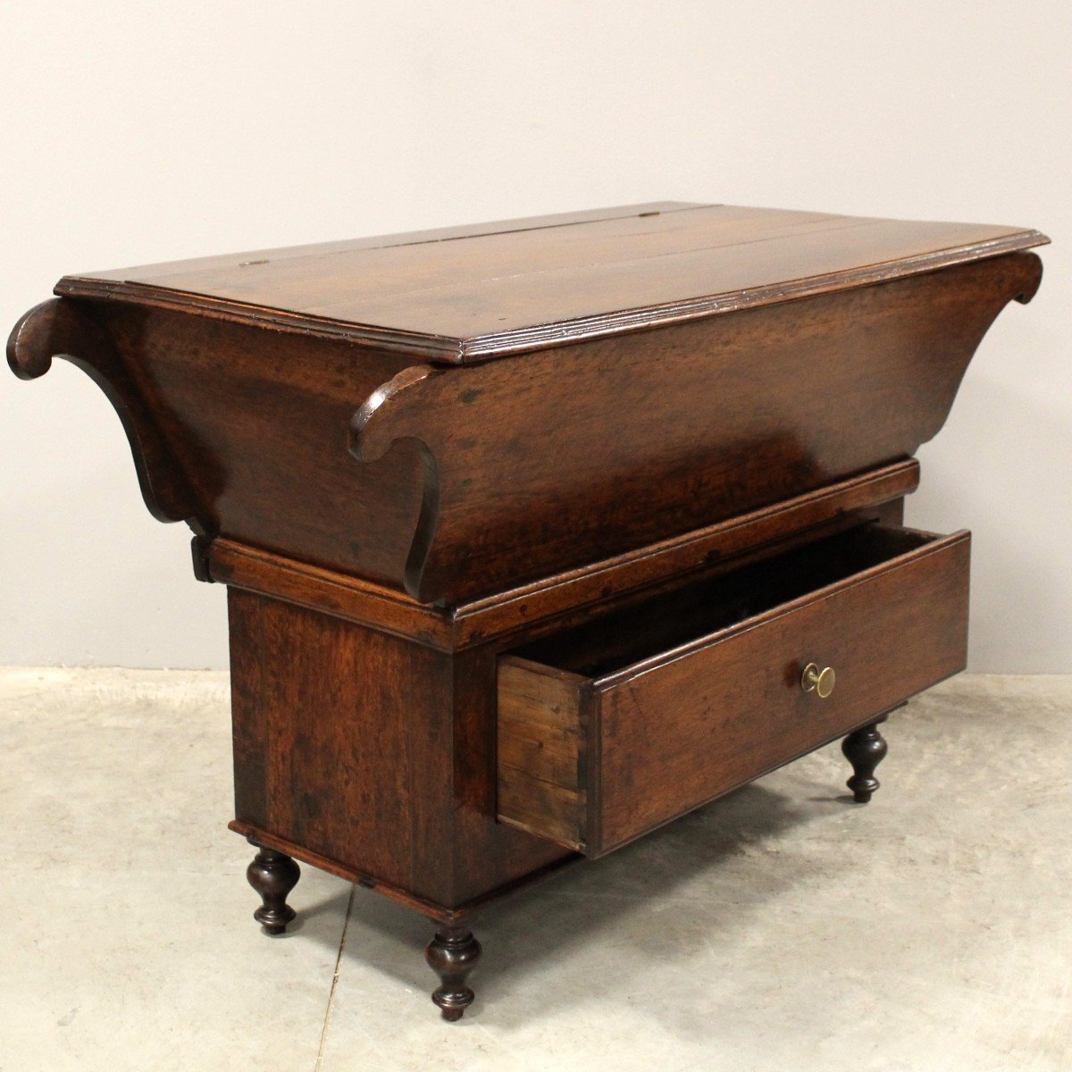 Antique Cupboard-chest Of Drawer In Walnut - Italy 19th-photo-2