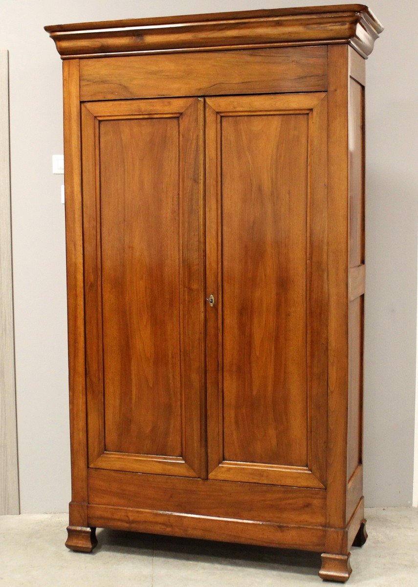 Antique Louis Philippe Cabinet Wardrobe In Walnut - 19th-photo-2