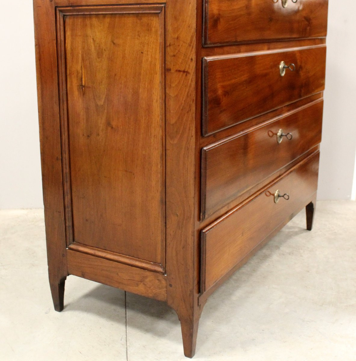 Ancien Commode d'époque Directoire en noyer - Italie 18ème-photo-6