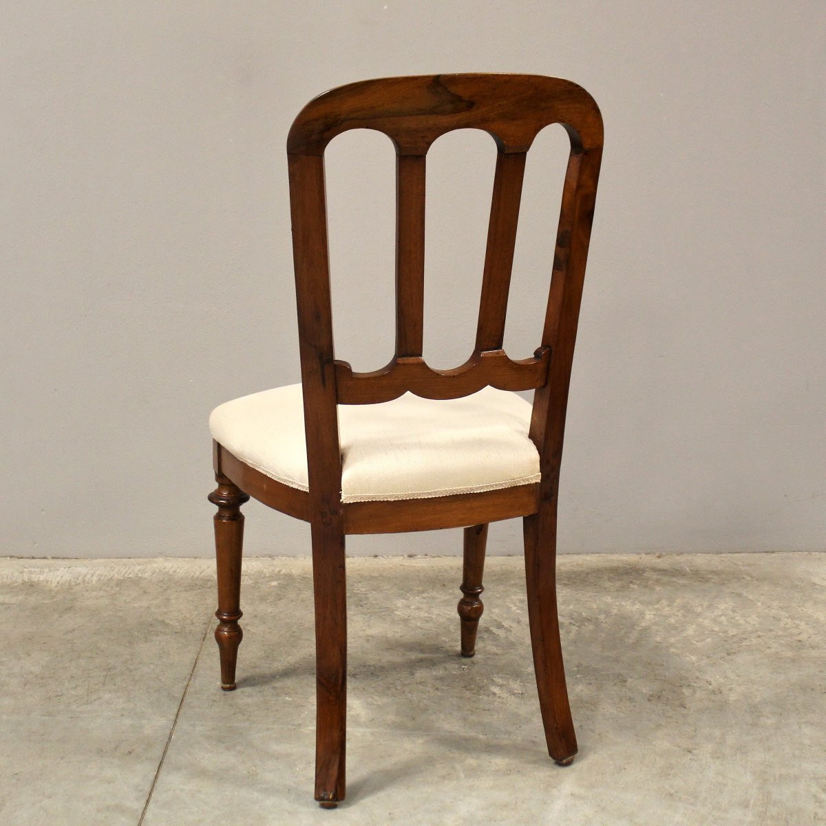 Ancien chaise d'époque Louis Philippe en noyer - Italie 19ème-photo-1