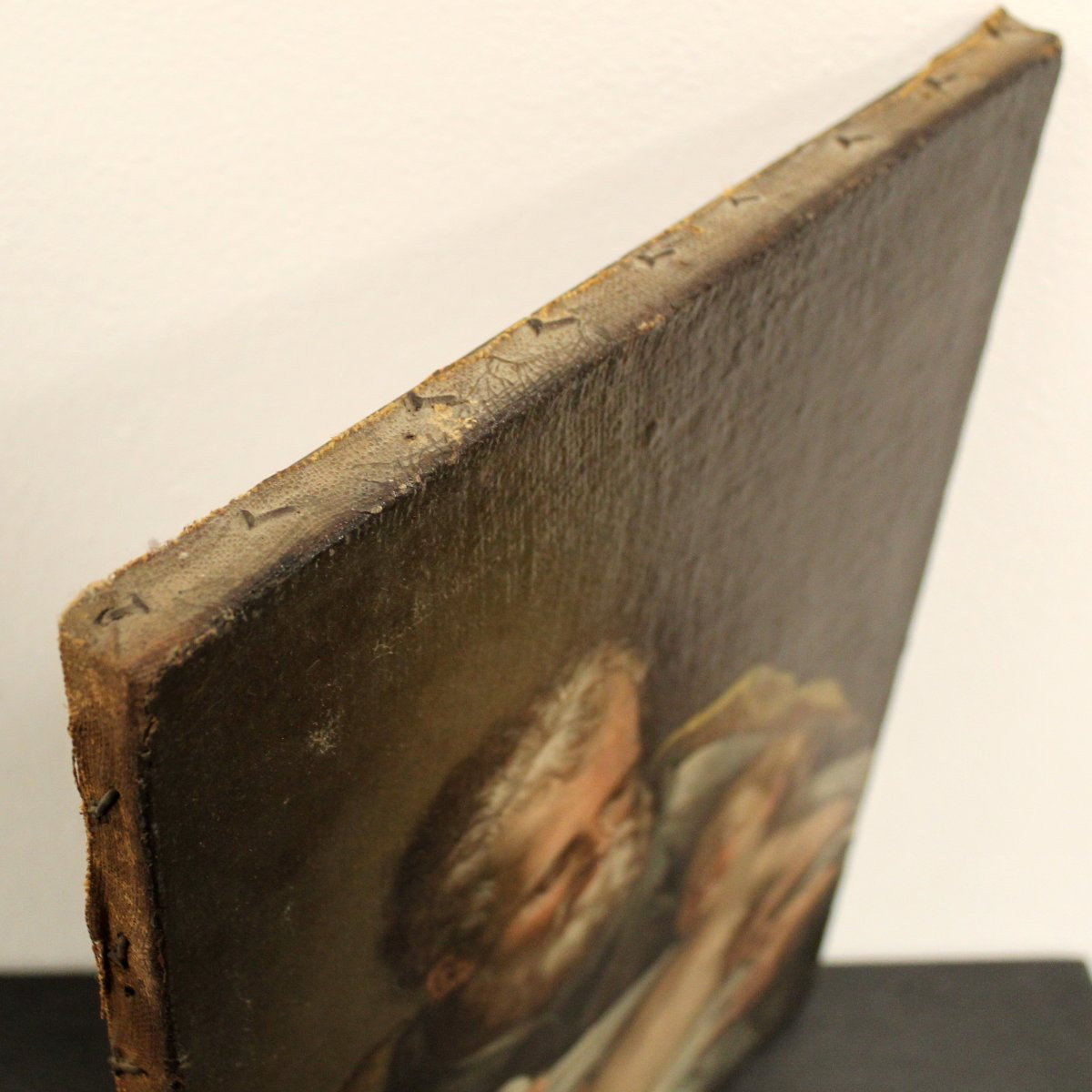 Ancien tableau huile sur toile - Saint Joseph avec l'Enfant - Italie 18ème-photo-4