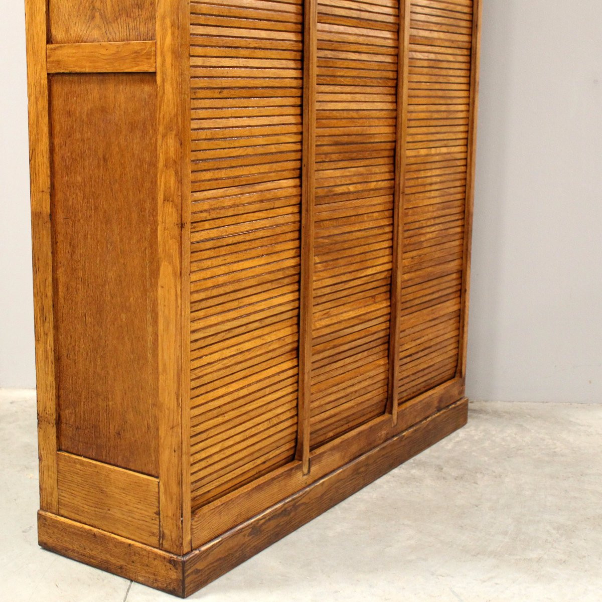 Antique Binder Rolling Curtain Filing Cabinet In Oak-photo-7