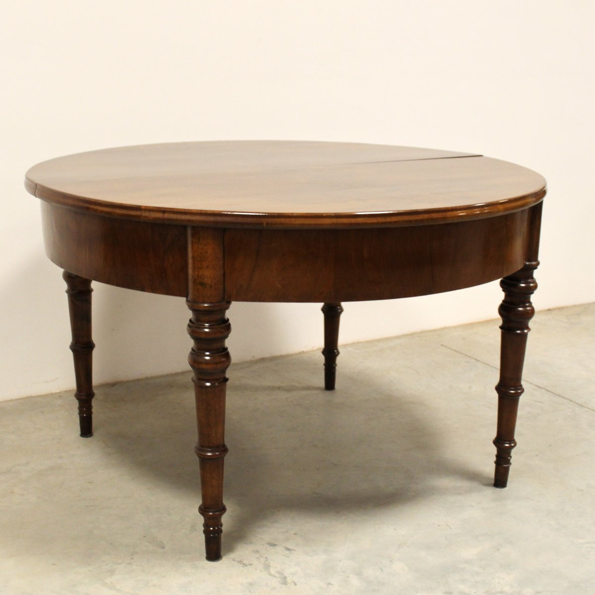 Antique Louis Philippe Extendable Table In Walnut - Italy 19th-photo-4