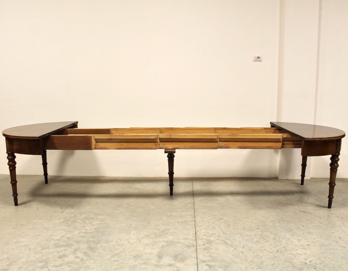 Antique Louis Philippe Extendable Table In Walnut - Italy 19th-photo-2