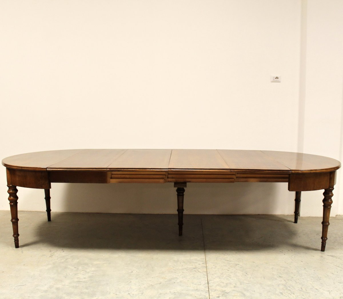 Antique Louis Philippe Extendable Table In Walnut - Italy 19th-photo-4