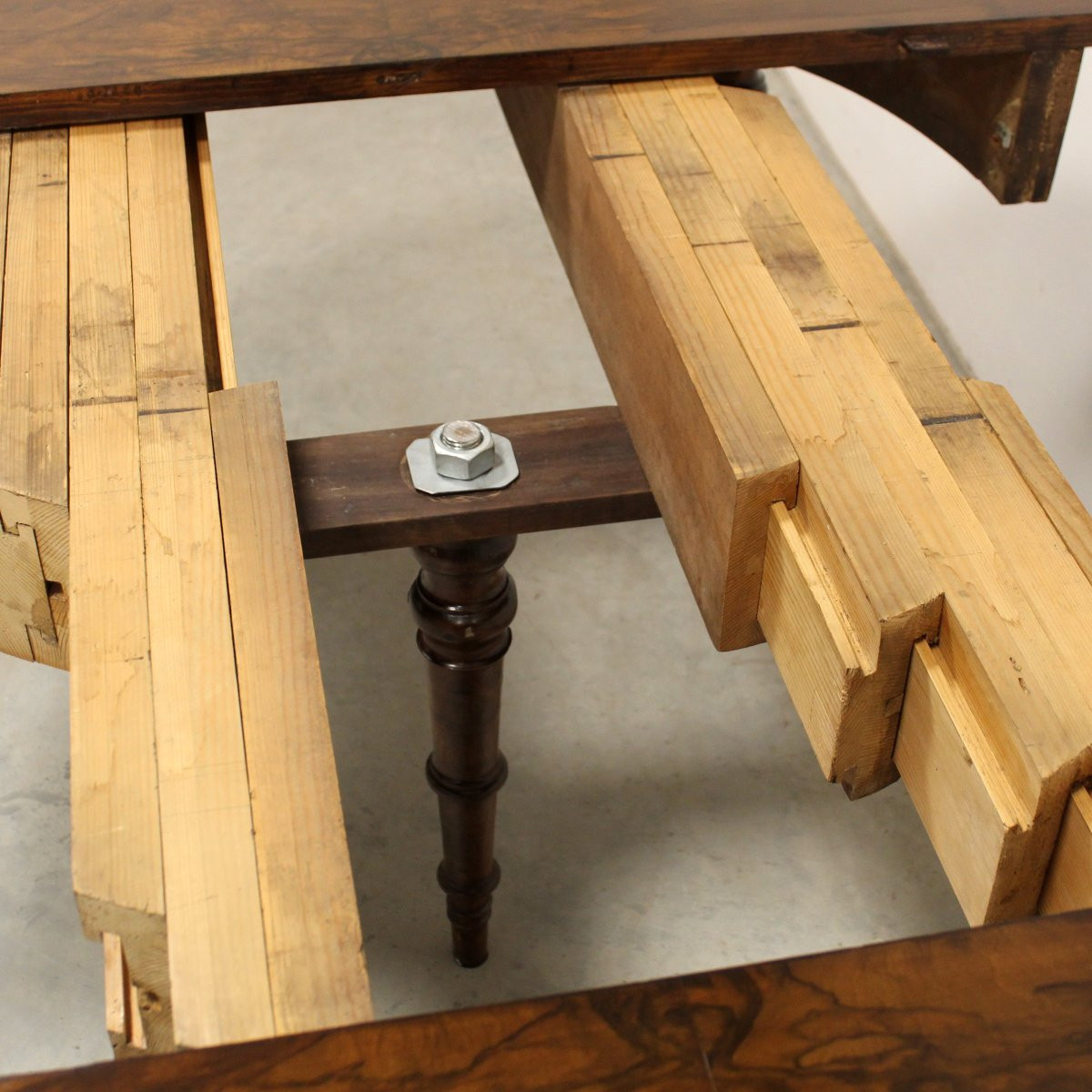 Antique Louis Philippe Extendable Table In Walnut - Italy 19th-photo-5