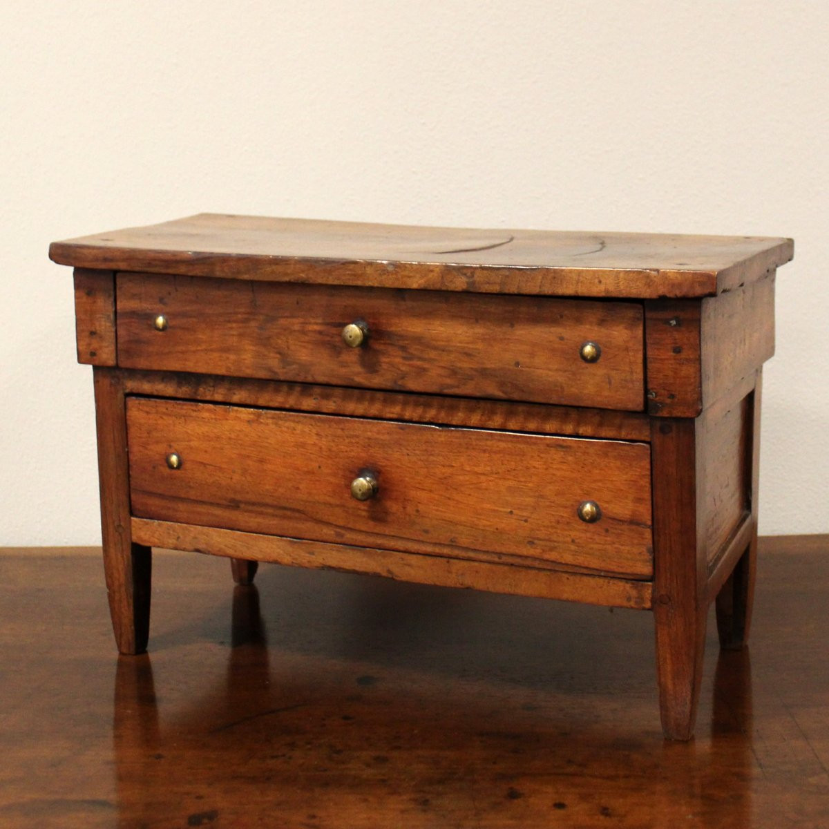 Antique Miniature Of Directoire Chest Of Drawers In Walnut - Italy 18th-photo-3