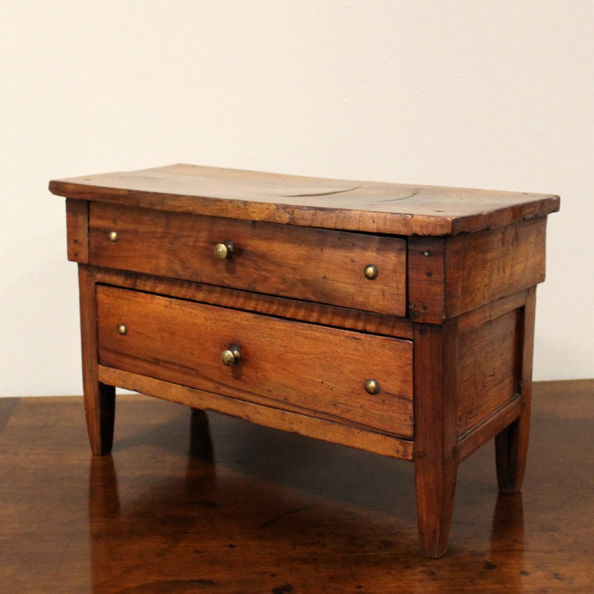 Antique Miniature Of Directoire Chest Of Drawers In Walnut - Italy 18th-photo-4