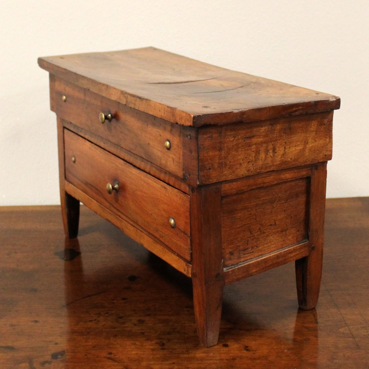 Antique Miniature Of Directoire Chest Of Drawers In Walnut - Italy 18th-photo-2