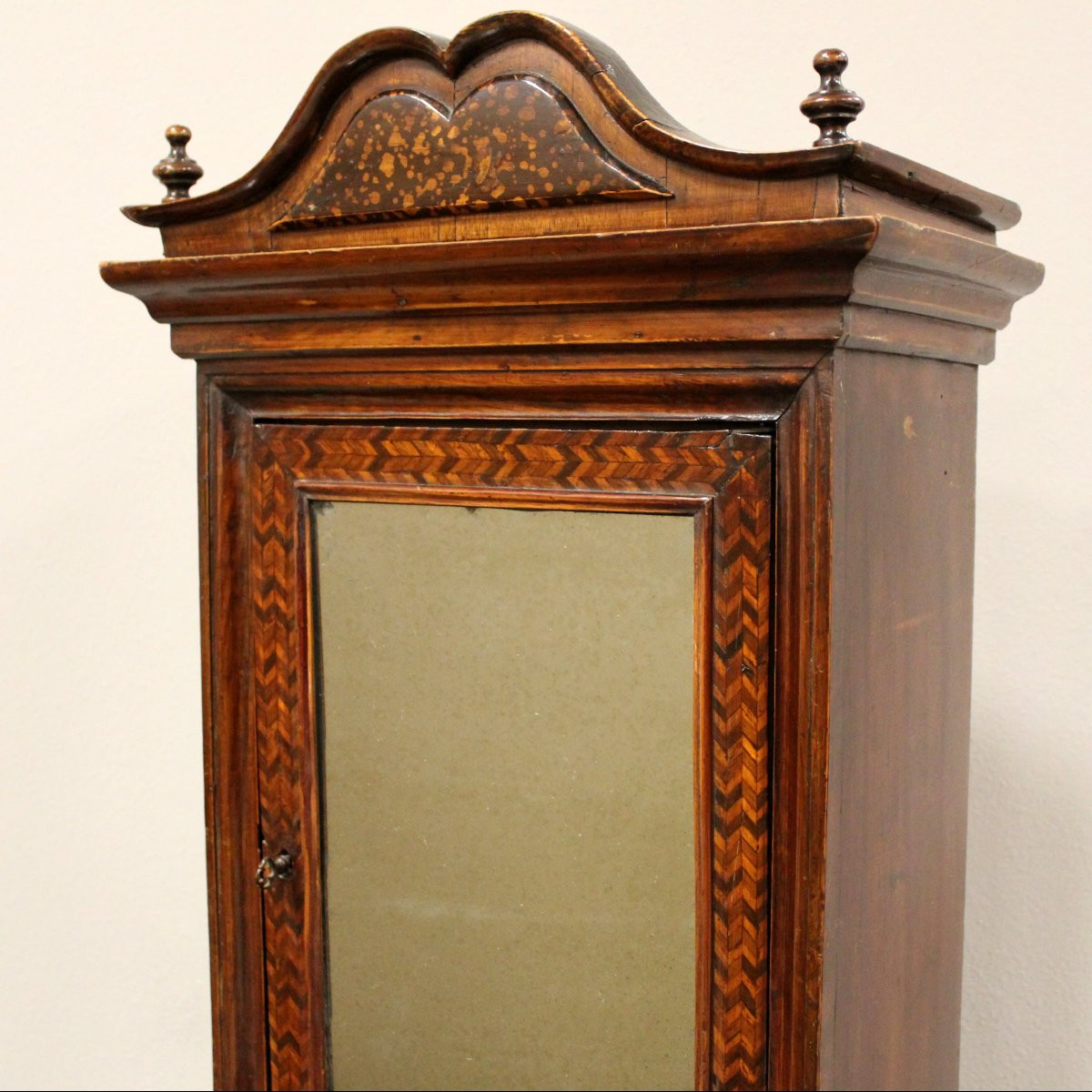 Antique Miniature Of Directoire Cabinet In Walnut And Marquetry - Italy 19th-photo-4