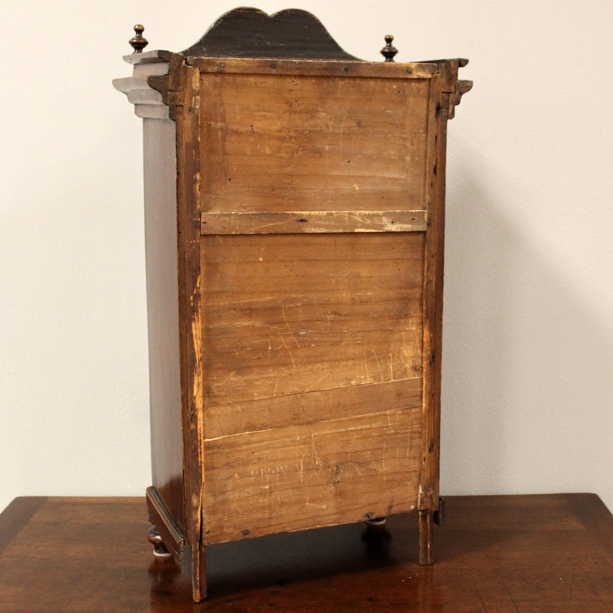 Antique Miniature Of Directoire Cabinet In Walnut And Marquetry - Italy 19th-photo-7