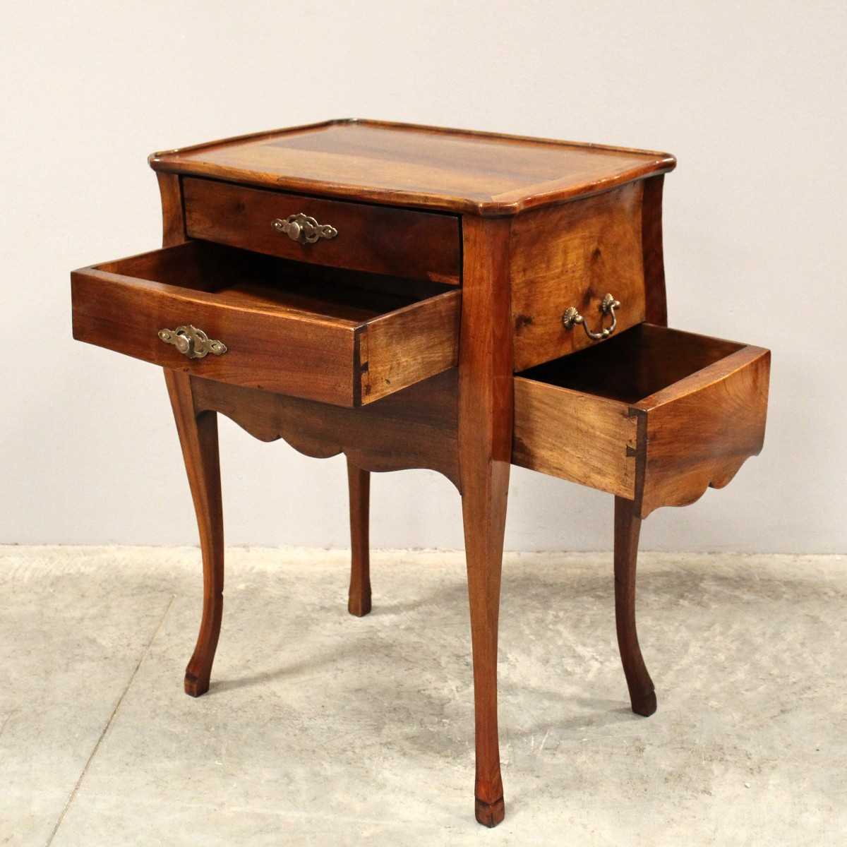 Antique Cabinet Bedside Table With Writing Desk In Walnut - 19th-photo-4