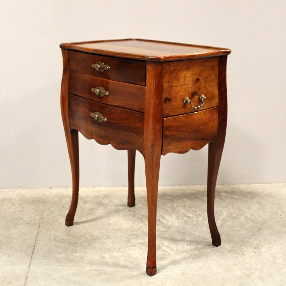 Antique Cabinet Bedside Table With Writing Desk In Walnut - 19th-photo-2
