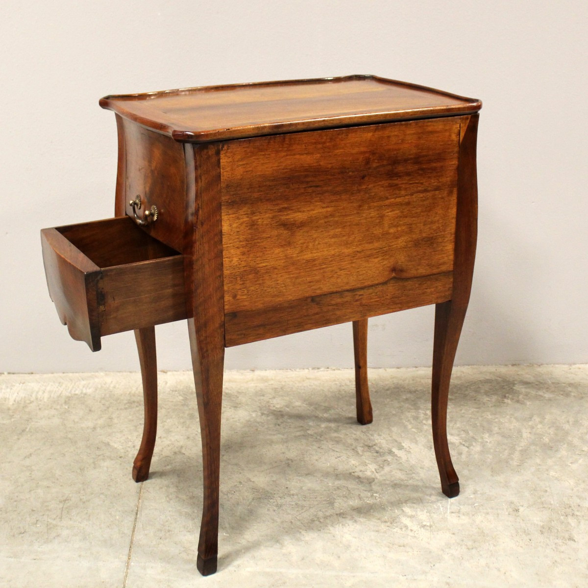 Antique Cabinet Bedside Table With Writing Desk In Walnut - 19th-photo-6