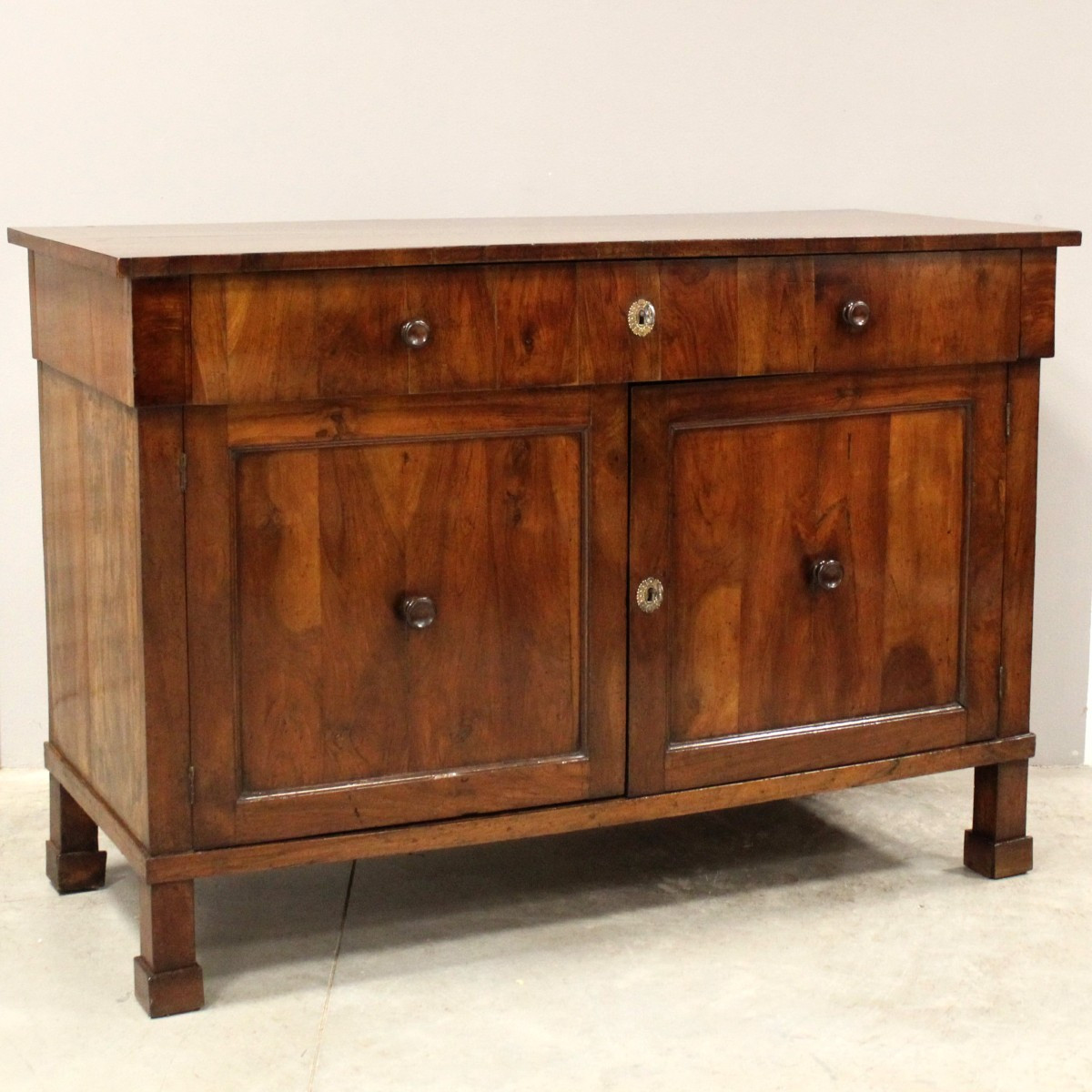 Antique Empire Sideboard Dresser Cabinet Cupboard Buffet In Walnut – Italy 19th