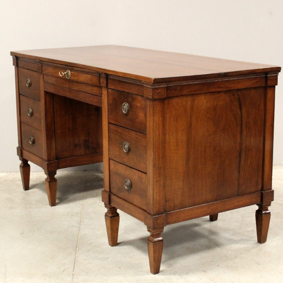 Antique Louis XVI. Table Writing Desk In Walnut - Italy 18th-photo-3