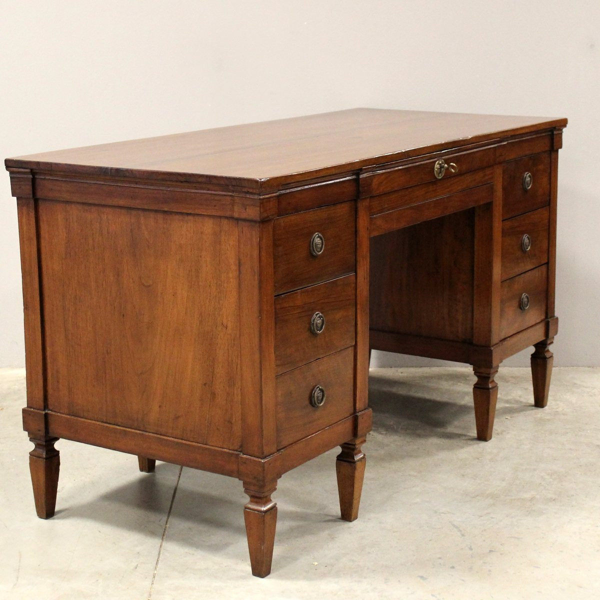 Antique Louis XVI. Table Writing Desk In Walnut - Italy 18th-photo-4